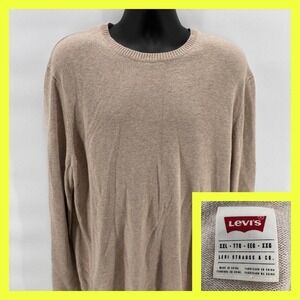 LEVIS Mens Tan Cotton Wool Blend Crew Neck Long Sleeve‎ Sweater XXLarge